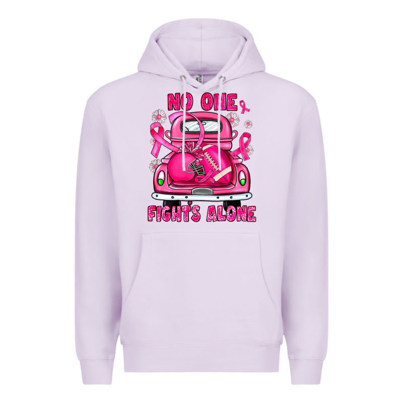 Breast Cancer No One Fights Alone Truck Football Premium Hoodie by JahusDesignShop | Teevron