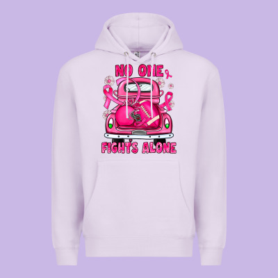 Breast Cancer No One Fights Alone Truck Football Premium Hoodie Designed By Jahusdesignshop
