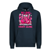 Navy breast cancer no one fights alone truck football Premium Hoodie - JahusDesignShop