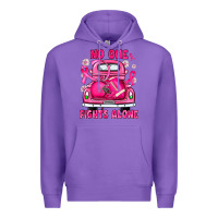 Purple breast cancer no one fights alone truck football Premium Hoodie - JahusDesignShop