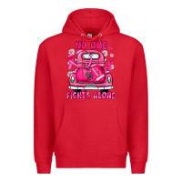 Red breast cancer no one fights alone truck football Premium Hoodie - JahusDesignShop