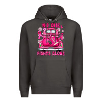 Smoke breast cancer no one fights alone truck football Premium Hoodie - JahusDesignShop
