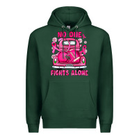 Sports Green breast cancer no one fights alone truck football Premium Hoodie - JahusDesignShop