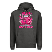 Charcoal Heather breast cancer no one fights alone truck football Premium Hoodie - JahusDesignShop