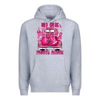 Heather Grey breast cancer no one fights alone truck football Premium Hoodie - JahusDesignShop