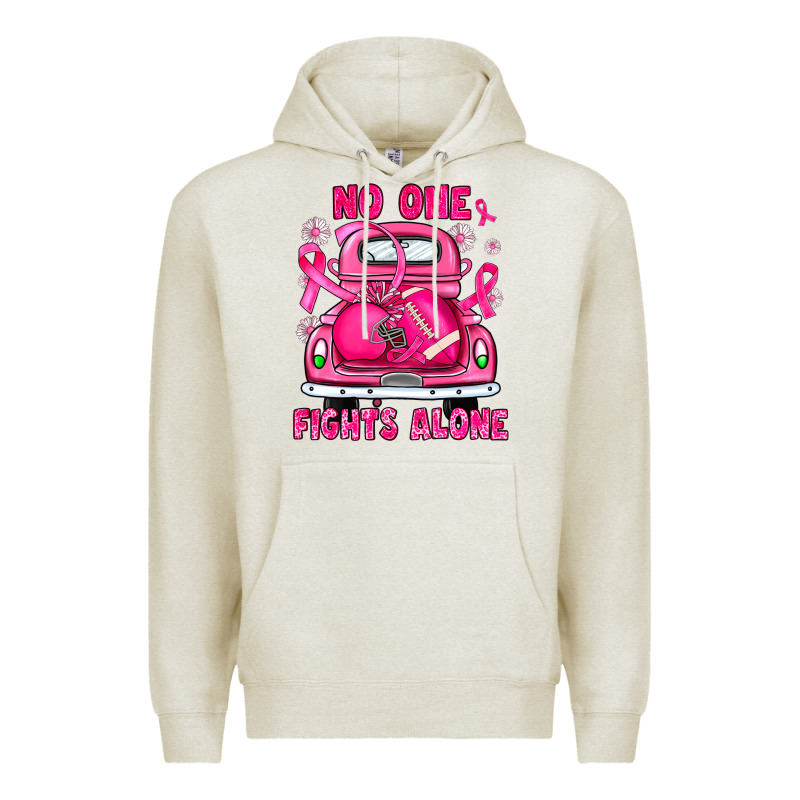 Breast Cancer No One Fights Alone Truck Football Premium Hoodie by JahusDesignShop | Teevron