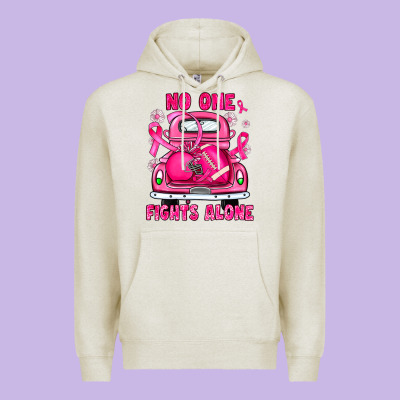 Breast Cancer No One Fights Alone Truck Football Premium Hoodie Designed By Jahusdesignshop