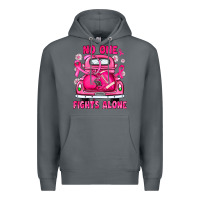 Rock breast cancer no one fights alone truck football Premium Hoodie - JahusDesignShop