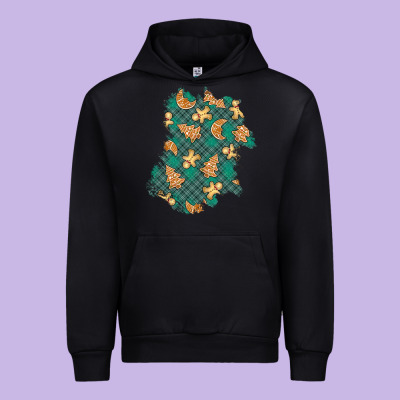 Christmas Gingerbread Cookies Patch Urban Hoodie Designed By Bundleandbundleshop