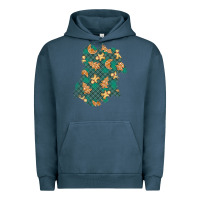 Pigment Midnight Navy christmas gingerbread cookies patch Urban Hoodie - BundleAndBundleShop