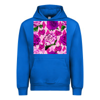 Cobalt valentines day roses and diamond plaid seamless pattern Urban Hoodie - BundleAndBundleShop