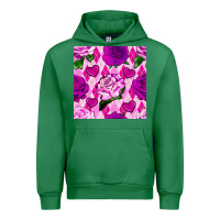 Emerald valentines day roses and diamond plaid seamless pattern Urban Hoodie - BundleAndBundleShop