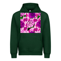 Forest Green valentines day roses and diamond plaid seamless pattern Urban Hoodie - BundleAndBundleShop