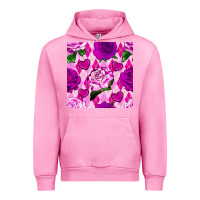 Fuchsia Pink valentines day roses and diamond plaid seamless pattern Urban Hoodie - BundleAndBundleShop