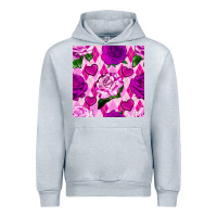Heather Grey valentines day roses and diamond plaid seamless pattern Urban Hoodie - BundleAndBundleShop