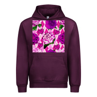 Mauve Wine valentines day roses and diamond plaid seamless pattern Urban Hoodie - BundleAndBundleShop