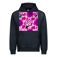 Navy valentines day roses and diamond plaid seamless pattern Urban Hoodie - BundleAndBundleShop