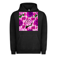 Pigment Black valentines day roses and diamond plaid seamless pattern Urban Hoodie - BundleAndBundleShop
