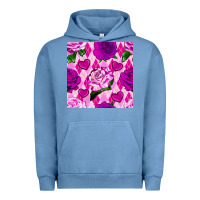 Pigment Pebble Blue valentines day roses and diamond plaid seamless pattern Urban Hoodie - BundleAndBundleShop