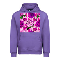 Tulip valentines day roses and diamond plaid seamless pattern Urban Hoodie - BundleAndBundleShop