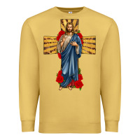 Antique Gold jesus christ cross Premium Sweatshirt - texasbilliewilder