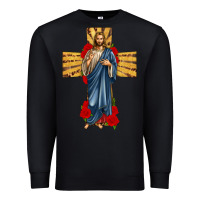 Black jesus christ cross Premium Sweatshirt - texasbilliewilder
