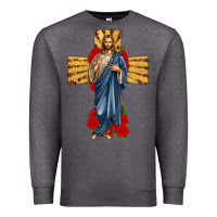 Charcoal Heather jesus christ cross Premium Sweatshirt - texasbilliewilder