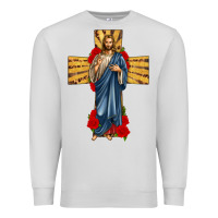 Dove Grey jesus christ cross Premium Sweatshirt - texasbilliewilder