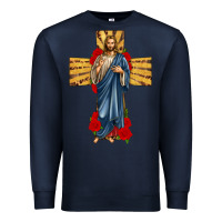Navy jesus christ cross Premium Sweatshirt - texasbilliewilder