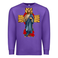 Purple jesus christ cross Premium Sweatshirt - texasbilliewilder