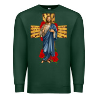 Sports Green jesus christ cross Premium Sweatshirt - texasbilliewilder