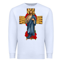White jesus christ cross Premium Sweatshirt - texasbilliewilder