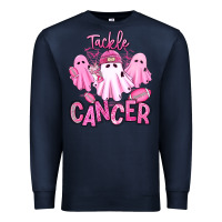 Navy tackle cancer halloween ghosts american football Premium Sweatshirt - RanaPortraitStore