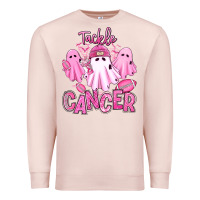 Pale Pink tackle cancer halloween ghosts american football Premium Sweatshirt - RanaPortraitStore