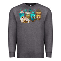 Charcoal Heather jesus coffee cups Premium Sweatshirt - texasbilliewilder