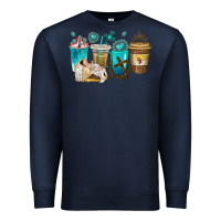 Navy jesus coffee cups Premium Sweatshirt - texasbilliewilder