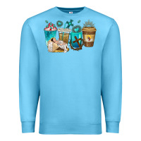 Ocean Blue jesus coffee cups Premium Sweatshirt - texasbilliewilder