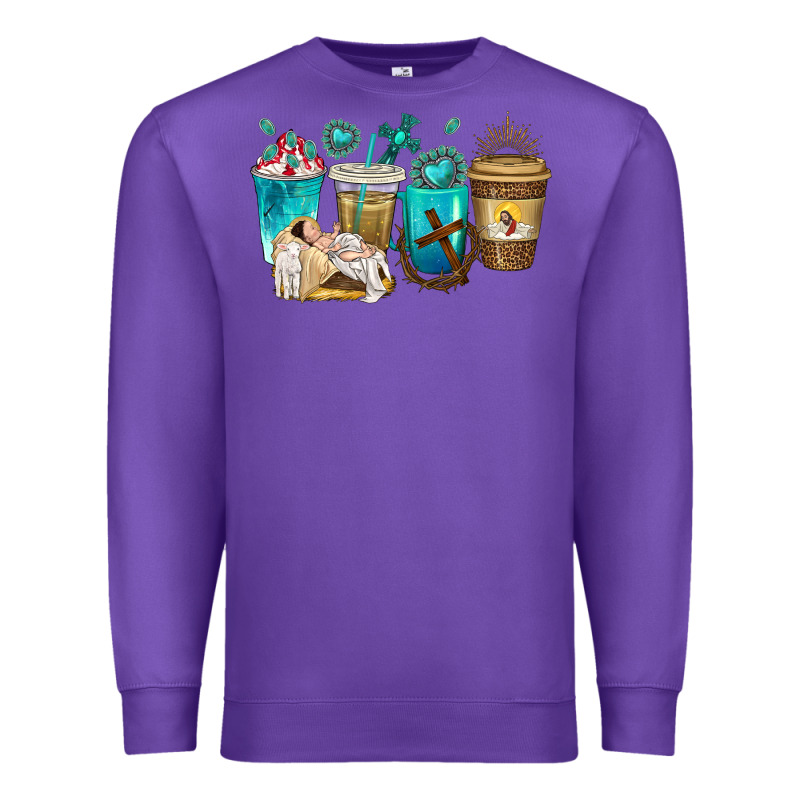 Jesus Coffee Cups Premium Sweatshirt by texasbilliewilder | Teevron