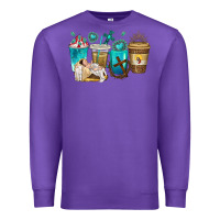 Purple jesus coffee cups Premium Sweatshirt - texasbilliewilder