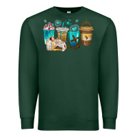 Sports Green jesus coffee cups Premium Sweatshirt - texasbilliewilder