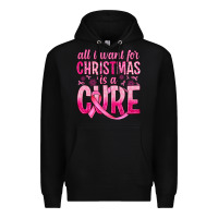 Black all i want for christmas is a cure Premium Hoodie - JahusDesignShop