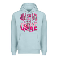 Blue Mist all i want for christmas is a cure Premium Hoodie - JahusDesignShop