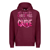 Burgundy all i want for christmas is a cure Premium Hoodie - JahusDesignShop