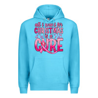 Ocean Blue all i want for christmas is a cure Premium Hoodie - JahusDesignShop