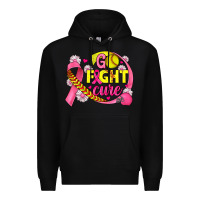 Black breast cancer go fight cure softball Premium Hoodie - JahusDesignShop
