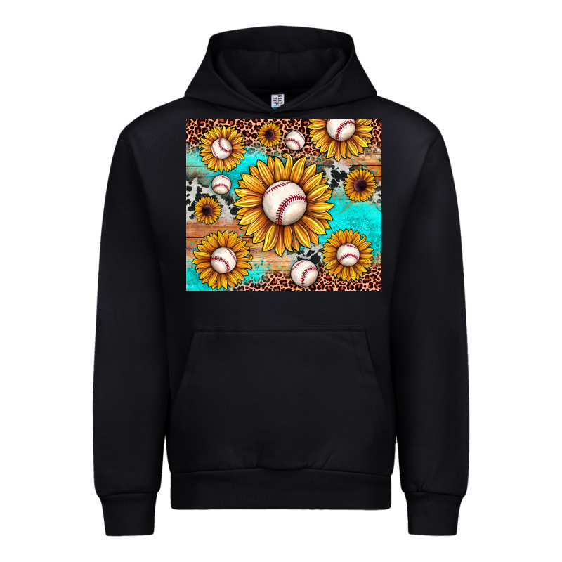 Baseball Leopard Turquoise Sunflower Urban Hoodie by JahusDesignShop | Teevron
