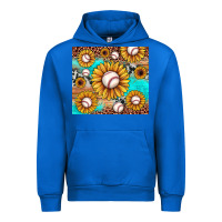 Cobalt baseball leopard turquoise sunflower Urban Hoodie - JahusDesignShop