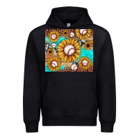 Foreset Green baseball leopard turquoise sunflower Urban Hoodie - JahusDesignShop