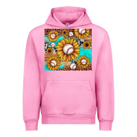 Fuchsia Pink baseball leopard turquoise sunflower Urban Hoodie - JahusDesignShop