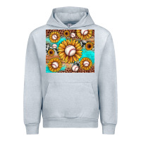 Heather Grey baseball leopard turquoise sunflower Urban Hoodie - JahusDesignShop